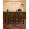 Bar Stool Set of 2 PU Leather Counter Height Saddle Seat Stools Black